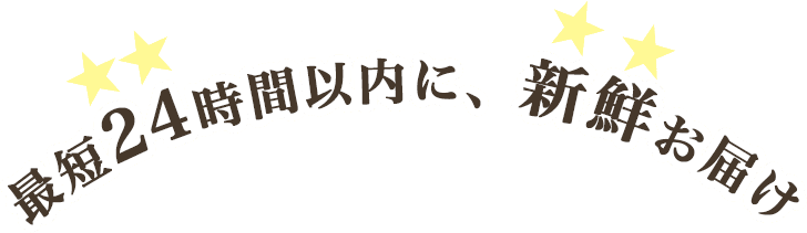 最短24時間以内に、新鮮お届け