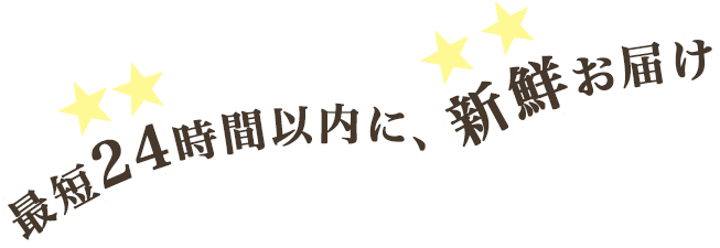 最短24時間以内に、新鮮お届け